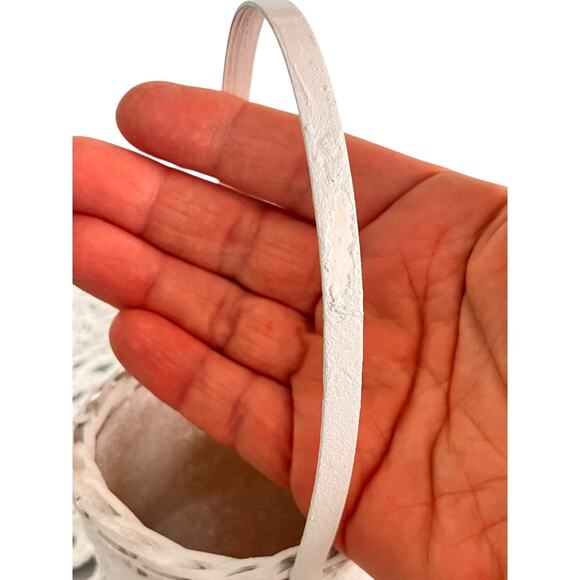 Vintage Set of 3 Wicker mini Pots Baskets Plants White Farmhouse - Picture 9 of 9